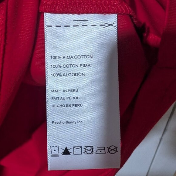 NEW! Psycho Bunny | Sacramento Long Sleeve Tee In Brilliant Red - Picture 11 of 13